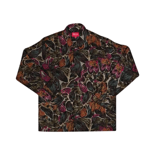 Supreme Painted Floral Rayon Shirt 'Olive'