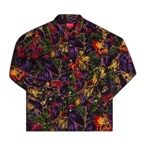 Supreme Painted Floral Rayon Shirt 'Purple'