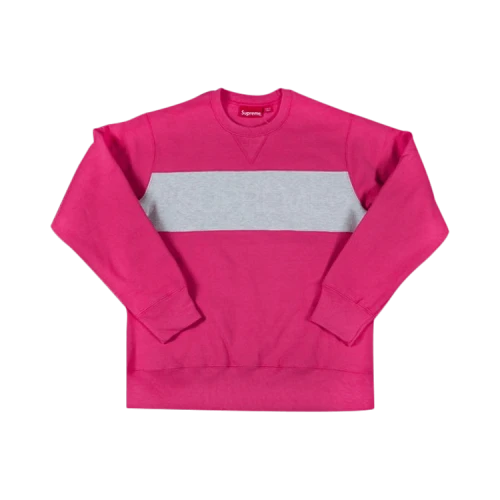 Supreme Zig Zag Stitch Panel Crewneck 'Pink'