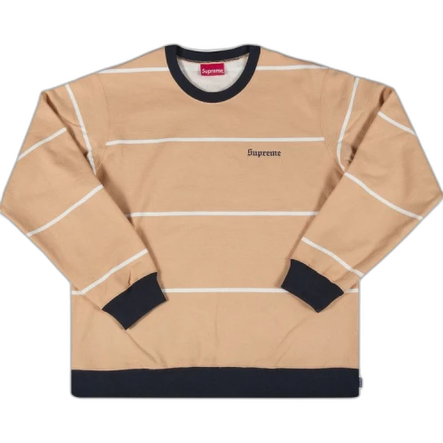 Supreme Striped Crewneck 'Peach'