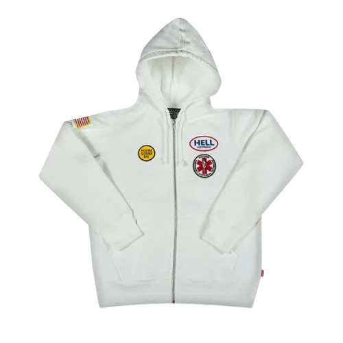 Supreme Hysteric Glamour Patches Zip Up Sweatshirt 'White'