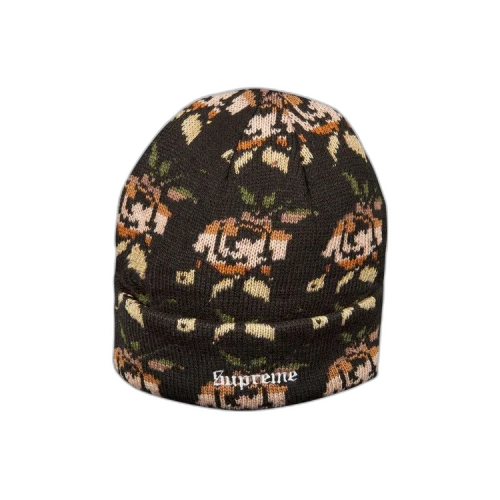 Supreme Rose Jacquard Beanie 'Black'