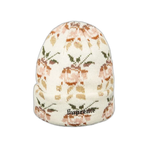 Supreme Rose Jacquard Beanie 'Natural'