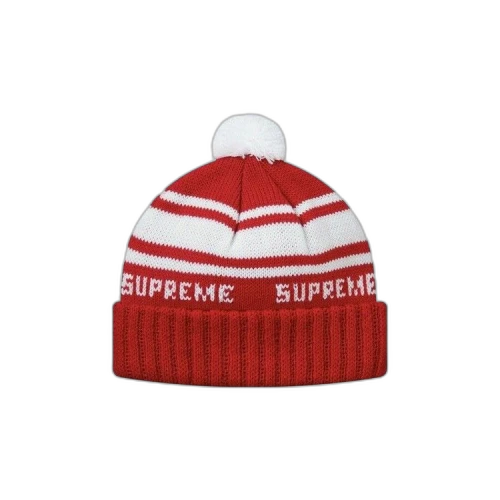 Supreme Classic Stripe Beanie 'Red'