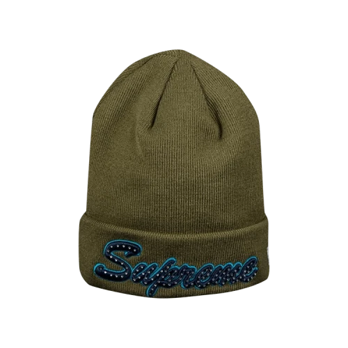 Supreme New Era Script Beanie 'Olive'
