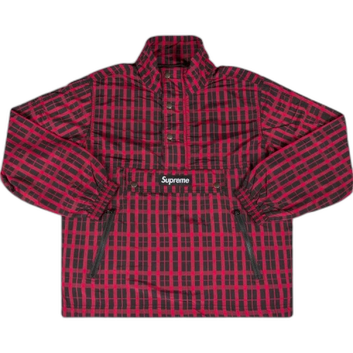 Supreme Nylon Plaid Pullover 'Red'