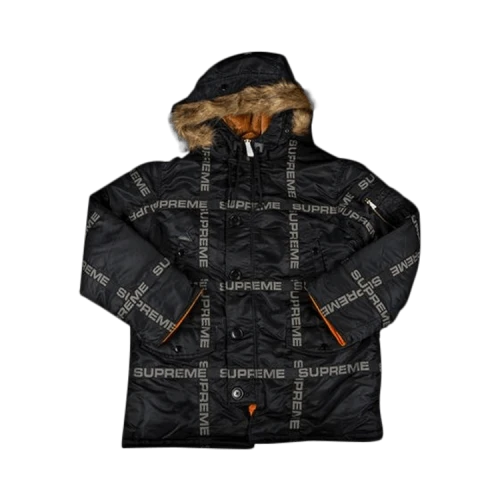 Supreme Logo Tape N-3B Parka 'Black'