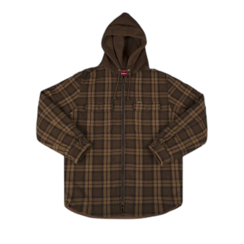 Supreme Hooded Plaid Work Shirt 'Brown'