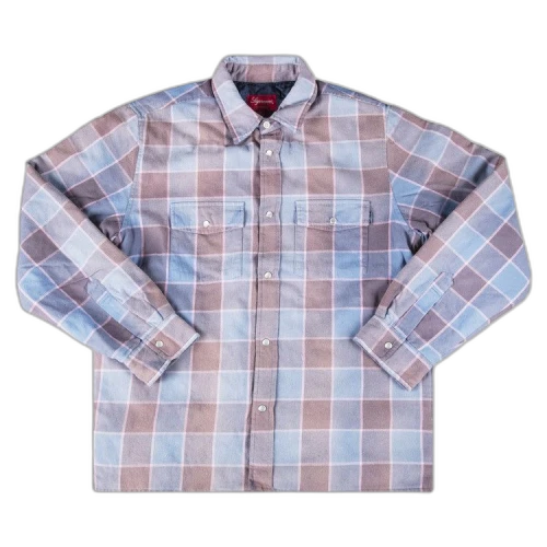 Supreme Quilted Faded Plaid Flannel 'Blue'