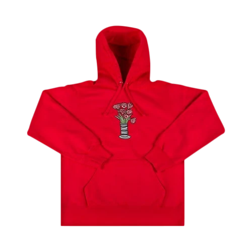 Supreme Flowers Hooded Sweatshirt 'Red'