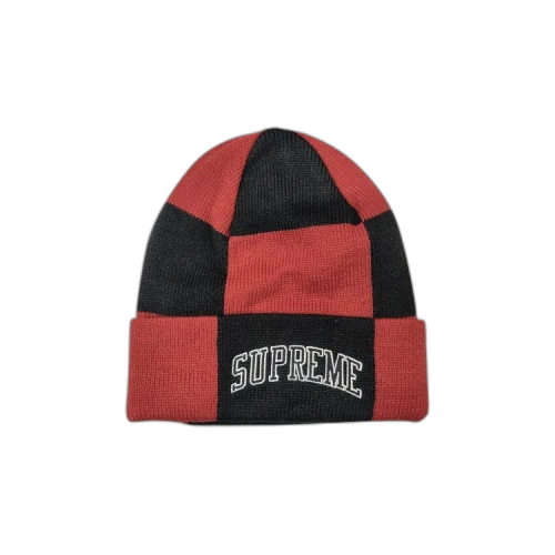 Supreme Checkerboard Beanie 'Dark Red'