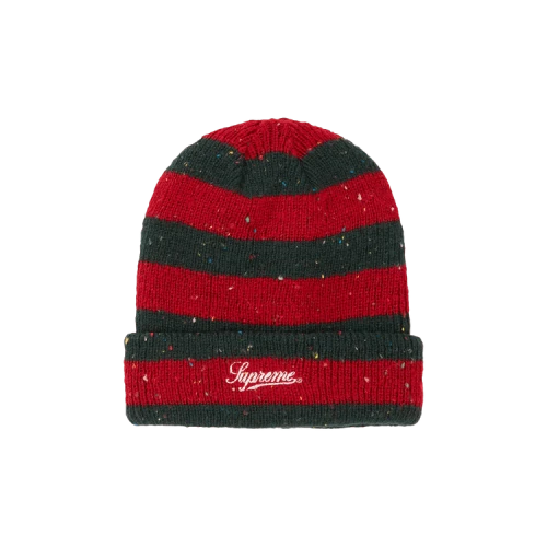 Supreme Stripe Speckle Beanie 'Red'