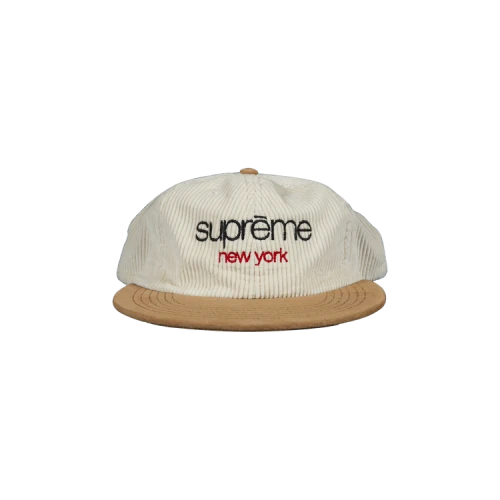 Supreme Classic Logo Corduroy 6 Panel 'White'
