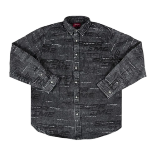 Supreme Dimensions Logo Denim Shirt 'Black'