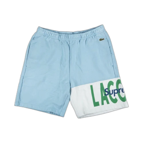 Supreme x Lacoste Logo Panel Sweatshort 'Light Blue'