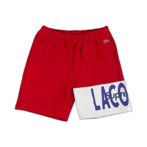 Supreme x Lacoste Logo Panel Sweatshort 'Red'