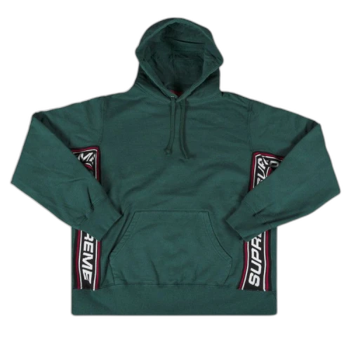 Supreme Text Rib Hooded Sweatshirt 'Green'