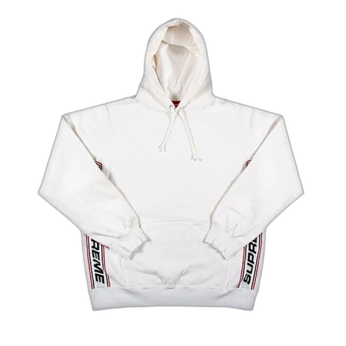 Supreme Text Rib Hooded Sweatshirt 'White'