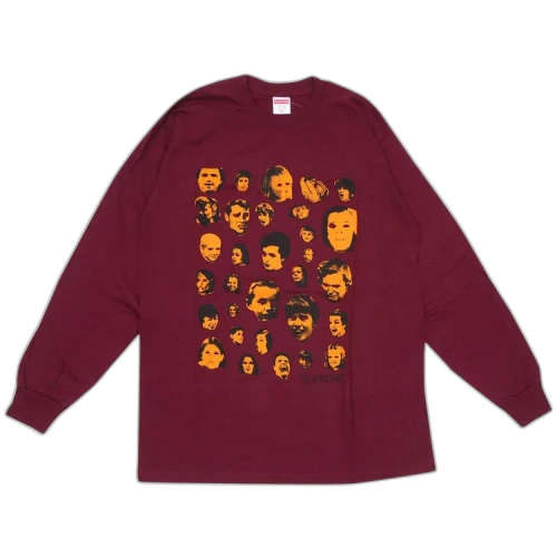 Supreme Faces Long-Sleeve Tee 'Burgundy'