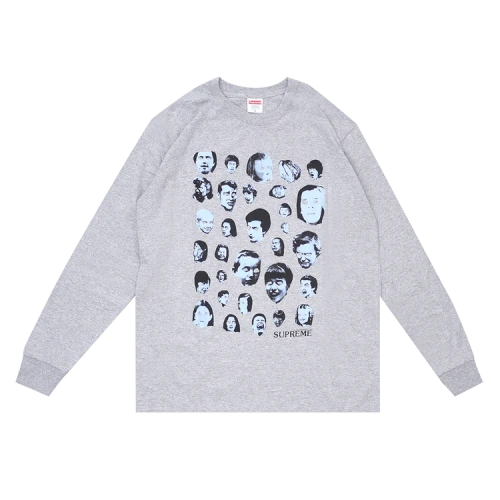 Supreme Faces Long-Sleeve Tee 'Heather Grey'