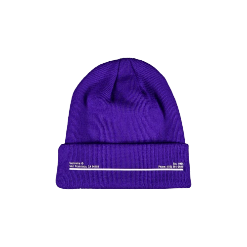 Supreme x New Era Shop Beanie - San Francisco 'Purple'