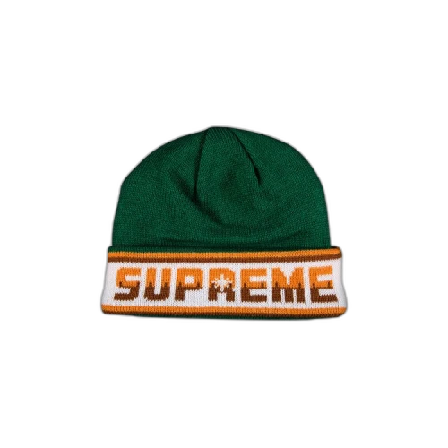 Supreme Double Logo Facemask Beanie 'Green'