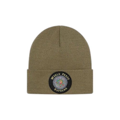 Supreme World Peace Beanie 'Light Olive'