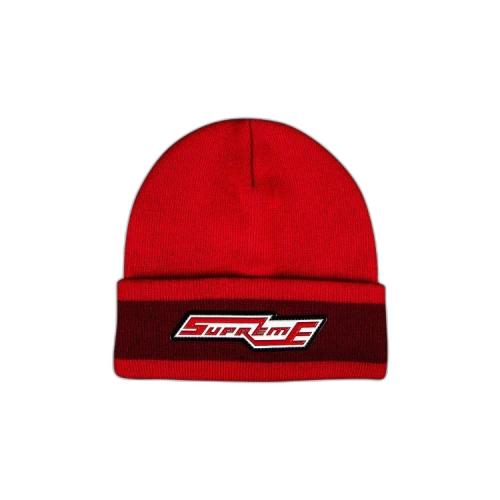 Supreme Cuff Stripe Beanie 'Red'