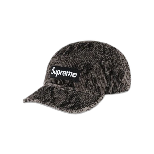 Supreme Snakeskin Corduroy Camp Cap 'Black'