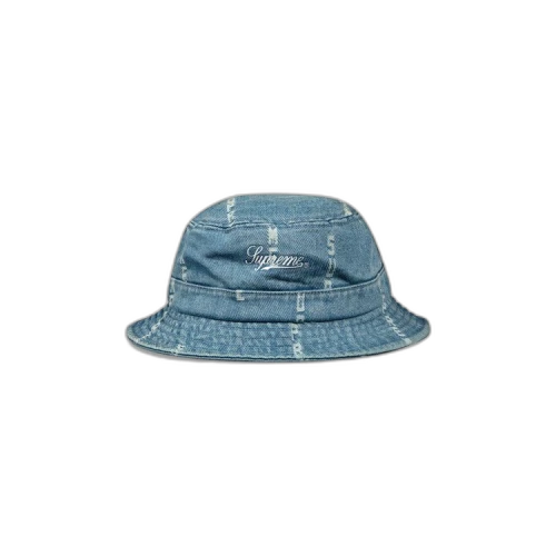 Supreme Logo Stripe Jacquard Denim Crusher 'Blue'