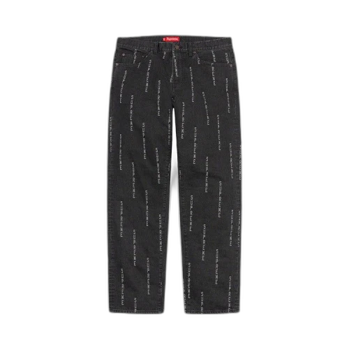Supreme Logo Stripe Jacquard Regular Jean 'Black'