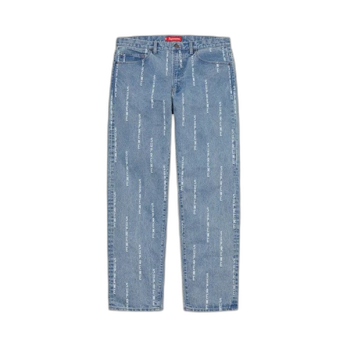 Supreme Logo Stripe Jacquard Regular Jean 'Blue'
