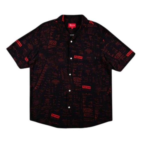 Supreme Receipts Rayon Short-Sleeve Shirt 'Black'