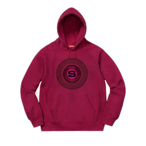 Supreme Chenille Appliqué Hooded Sweatshirt 'Dark Magenta'