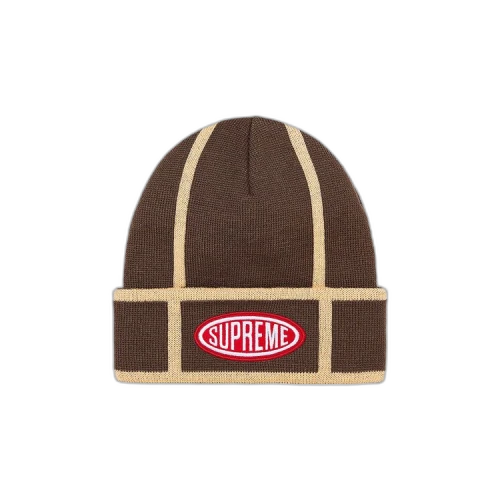 Supreme Grid Beanie 'Brown'