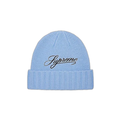 Supreme Script Logo Beanie 'Light Blue'
