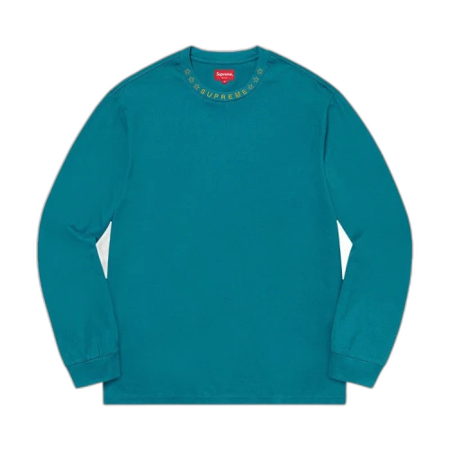 Supreme Stars Collar Long-Sleeve Top 'Aqua'