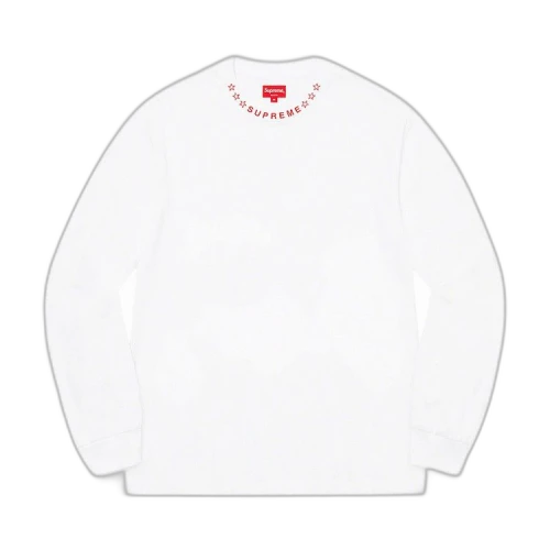 Supreme Stars Collar Long-Sleeve Top 'White'