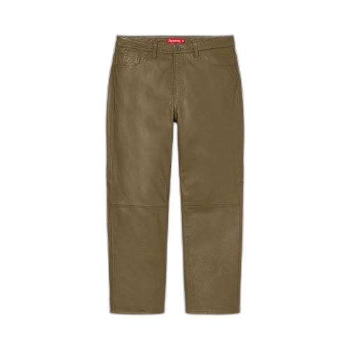 Supreme Leather 5-Pocket Jean 'Olive'