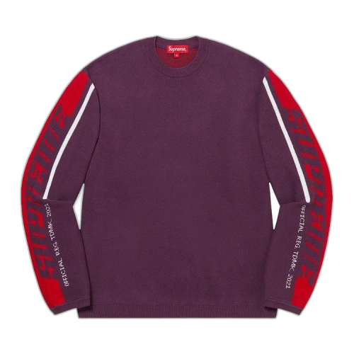 Supreme Sleeve Stripe Sweater 'Plum'