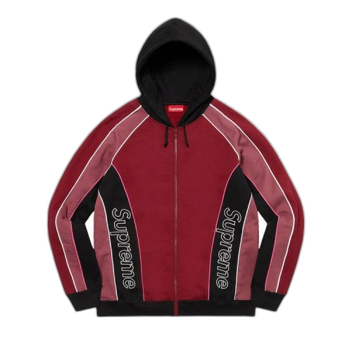 Supreme Track Paneled Zip Up Hooded Sweatshirt 'Cardinal'