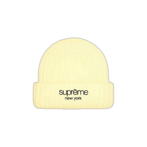 Supreme Ribbed Beanie 'Cream'
