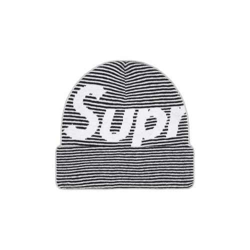 Supreme Big Logo Beanie 'Black Stripe'