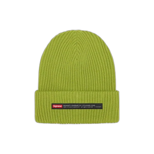Supreme Property Label Beanie 'Olive'