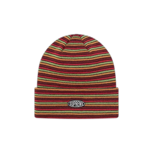 Supreme Multi Stripe Beanie 'Red'