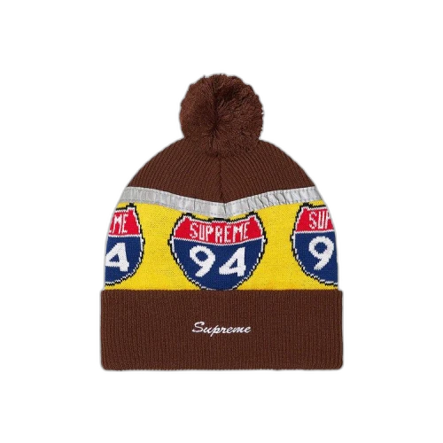 Supreme Interstate Reflective Beanie 'Brown'