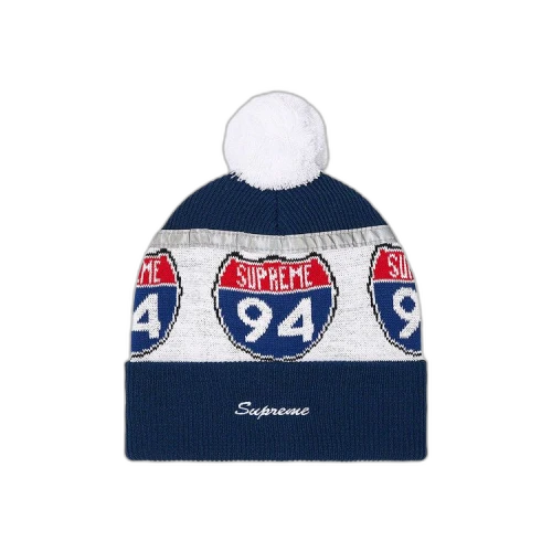 Supreme Interstate Reflective Beanie 'Dark Blue'