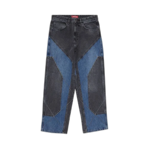 Supreme 2-Tone Paneled Jean 'Black'