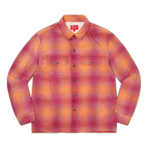 Supreme Shearling Lined Flannel Shirt 'Orange'