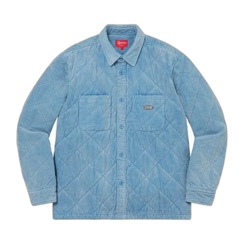 Supreme Quilted Corduroy Shirt 'Slate Blue'